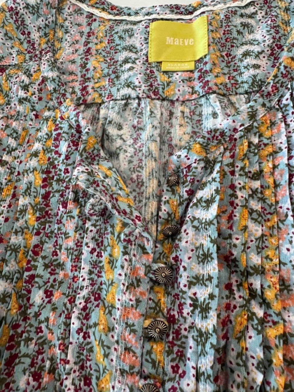 Maeve Anthropologie Pintuck Top Sz XL - Picture 4 of 6
